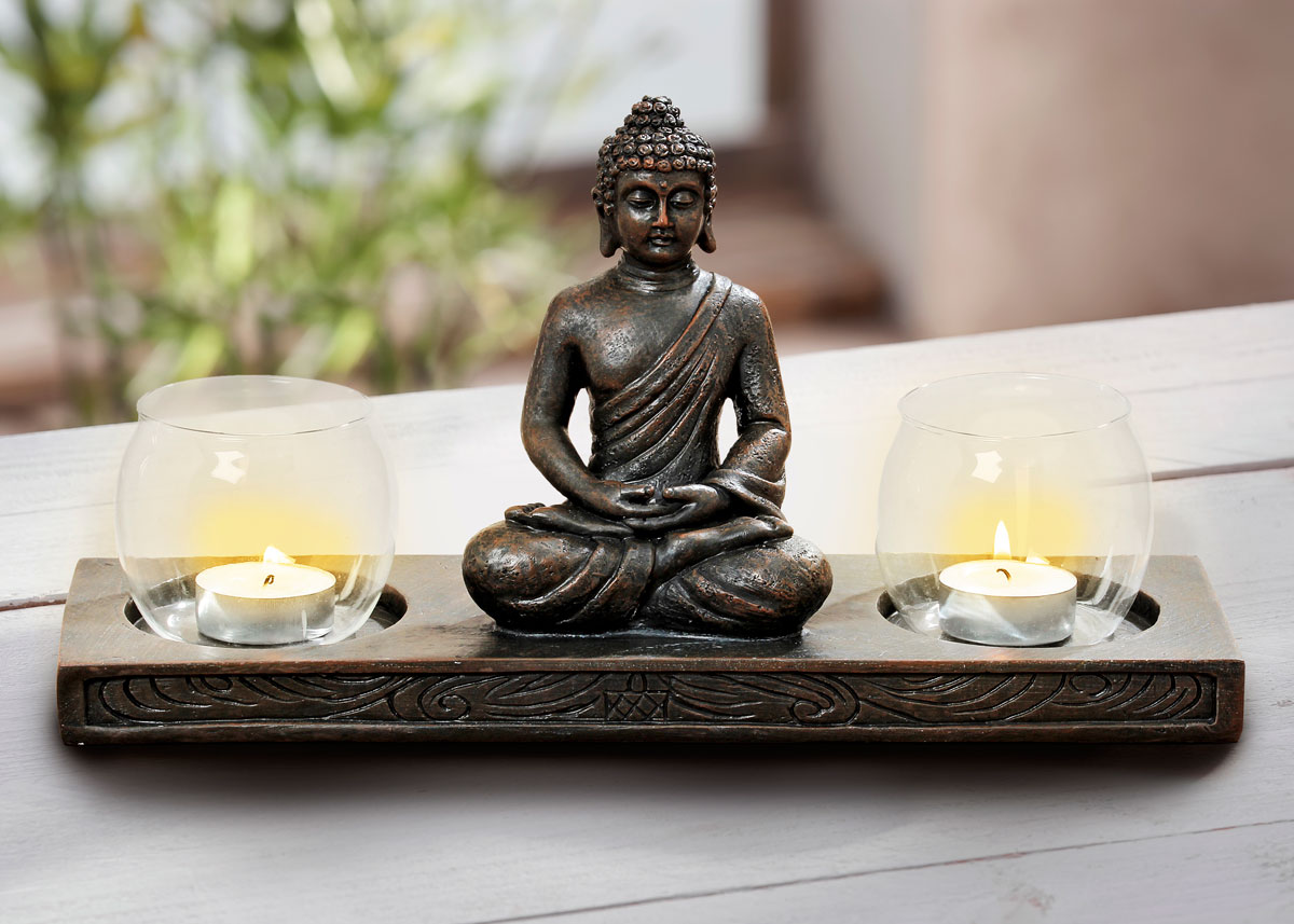 E-shop Boltze Sada dvou svícnů se sedícím Buddhou