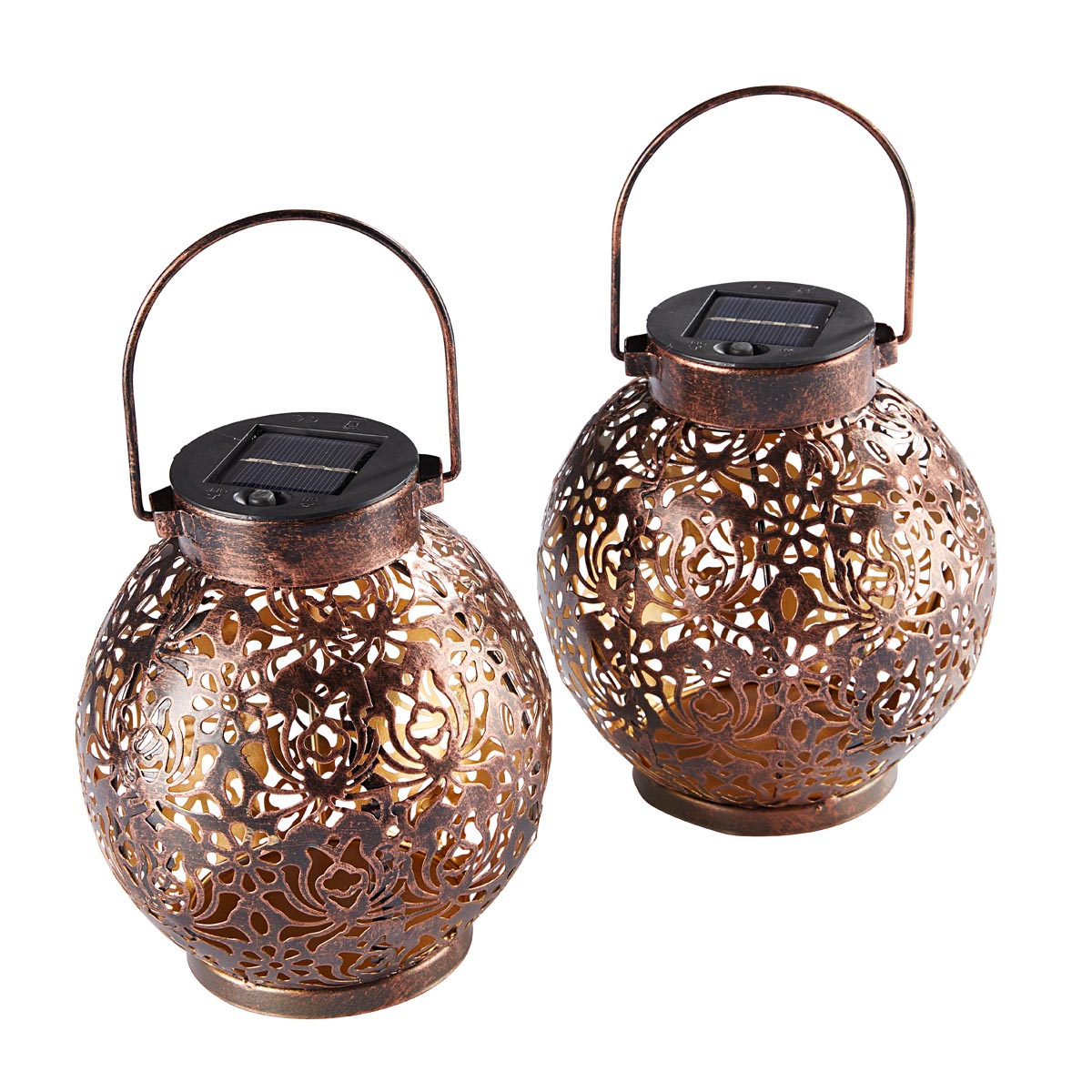 Die moderne Hausfrau Solární kovová lucerna Ornament, 2 ks