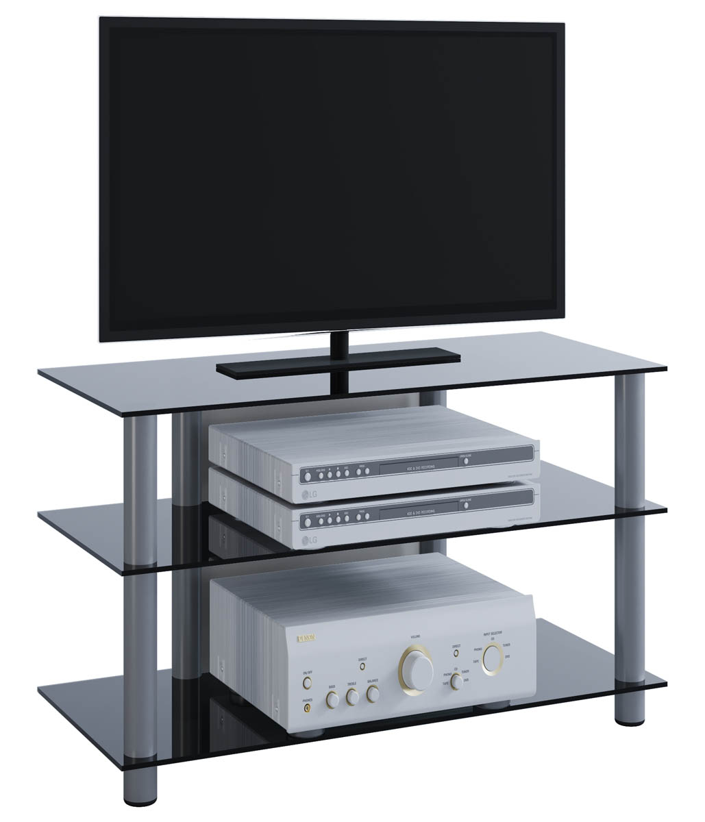 E-shop VCM TV stolek Sindas, černé sklo
