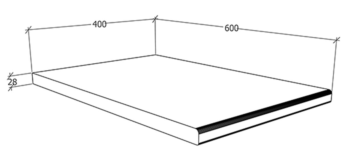 VCM Pracovní kuchyňská deska Esilo, 40 cm, bílá