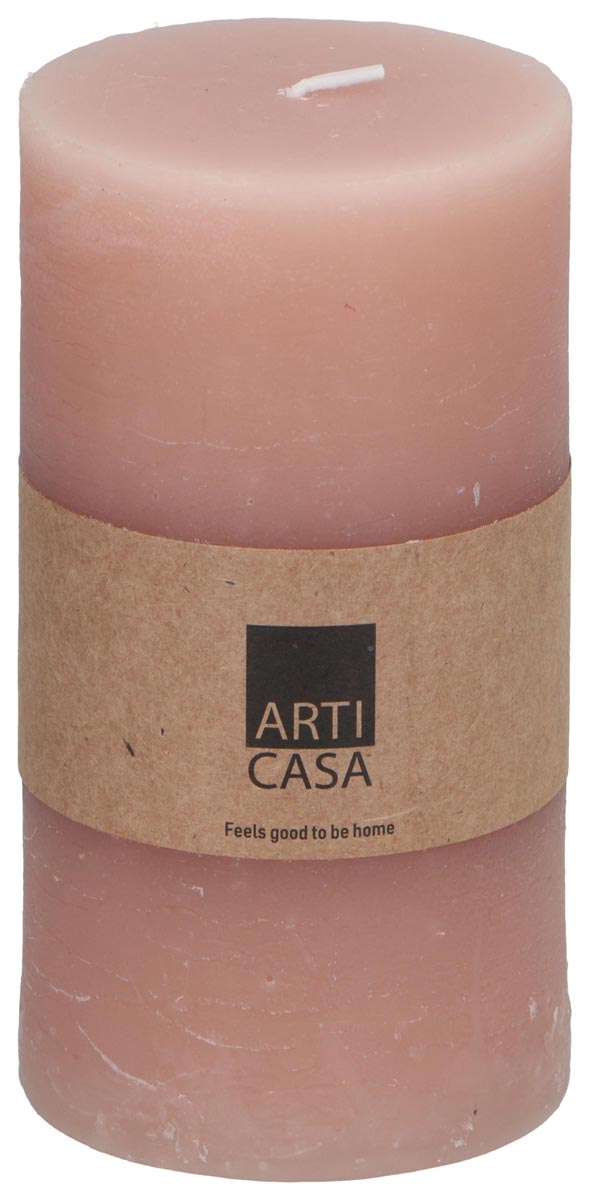 Sloupová svíčka Arti Casa, růžová, 7 x 13 cm
