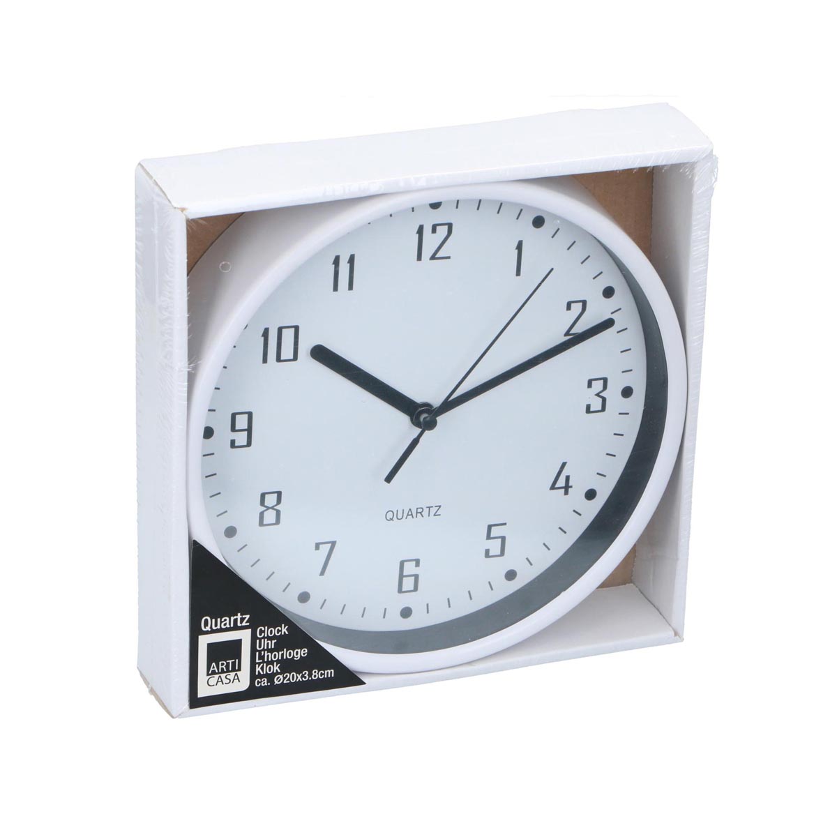 E-shop Arti Casa Nástěnné hodiny, bílé, 20 cm