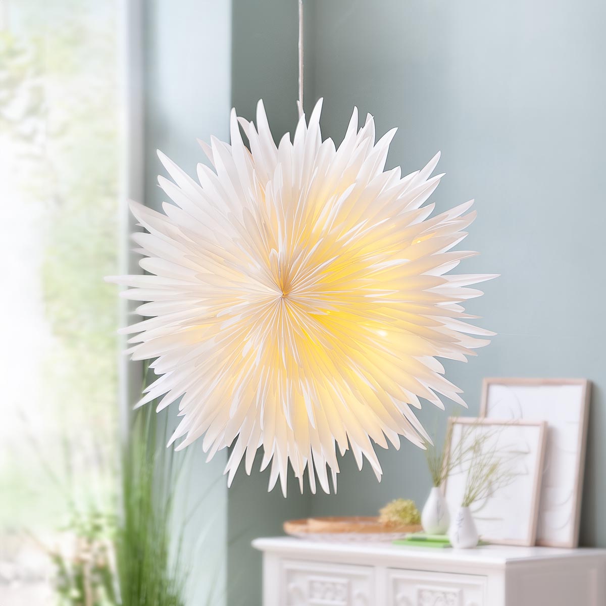 E-shop Weltbild LED dekorace Květ Dahlia, bílá, 60 cm