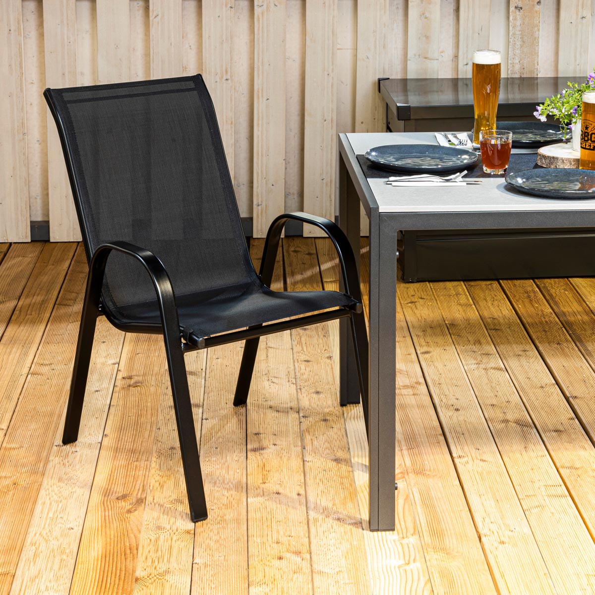 E-shop Haushalt international Stohovatelná zahradní židle, černá
