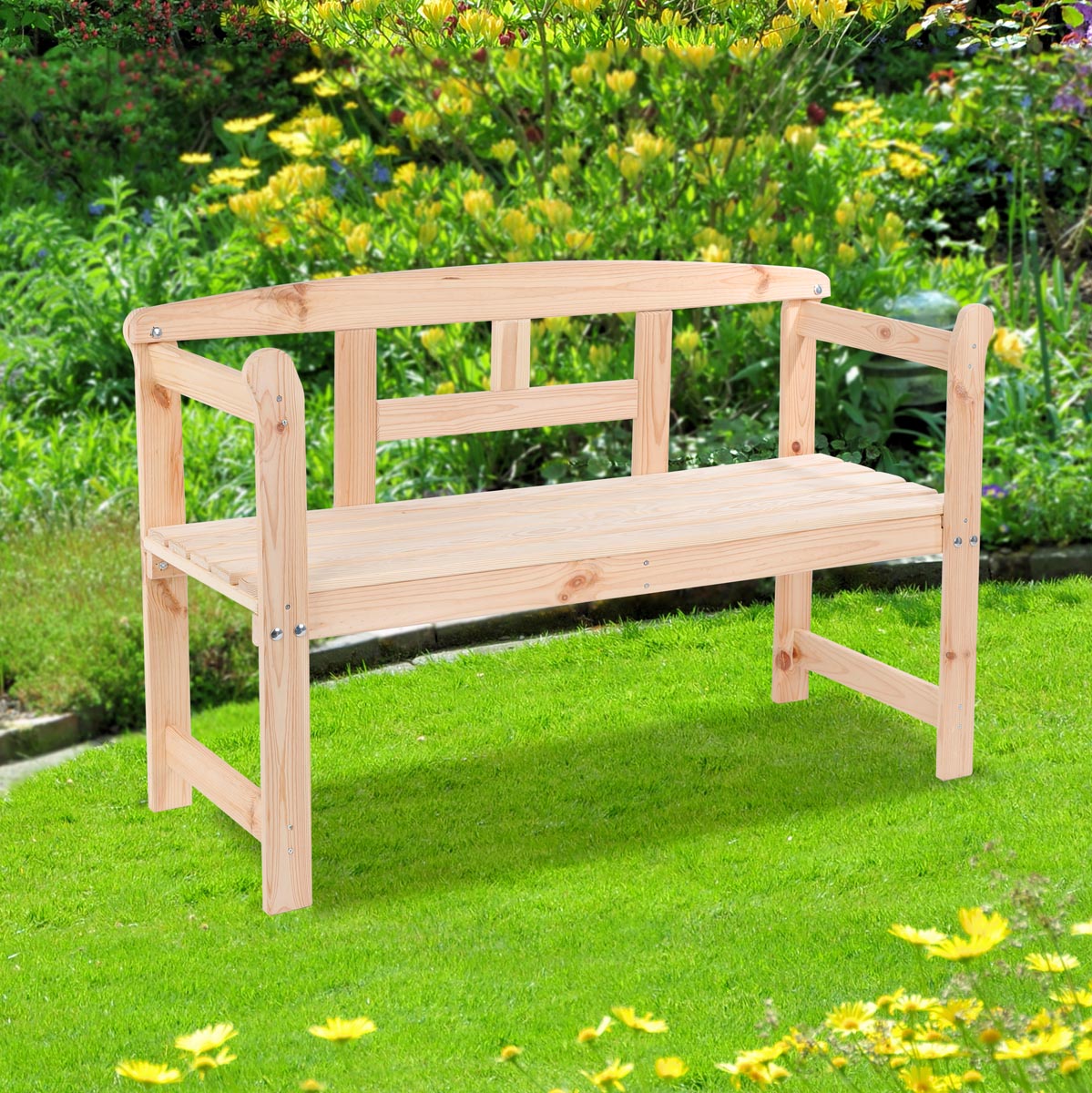 E-shop Haushalt international Dřevěná zahradní lavice, 118 x 45,5 x 78 cm