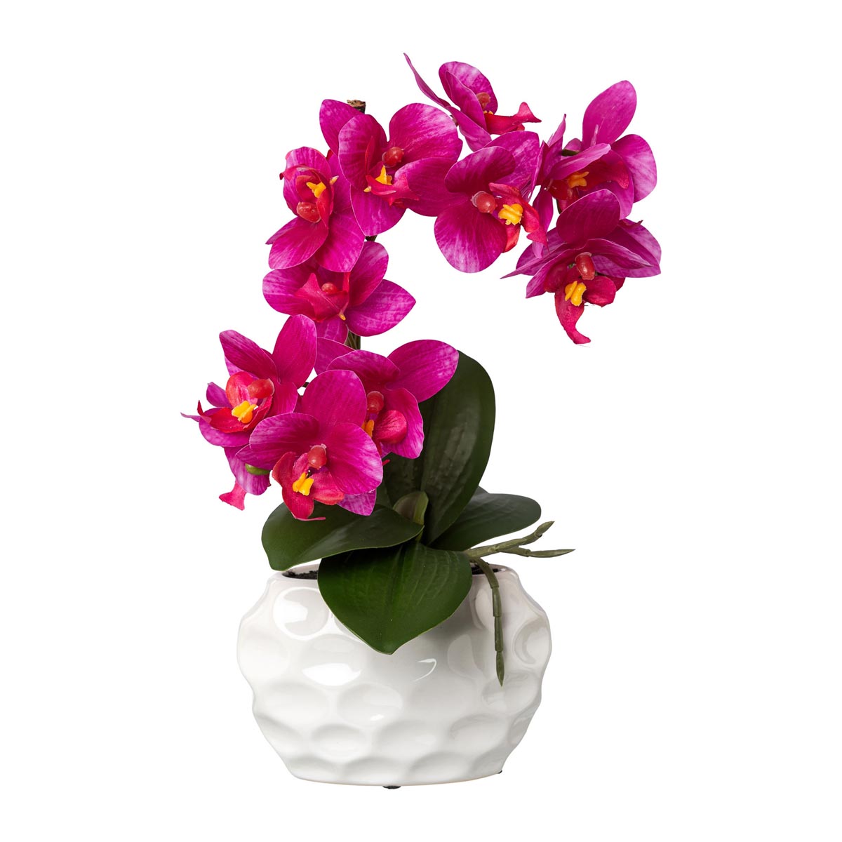 E-shop Gasper Orchidej v keramickém květináči, fialová, 33cm