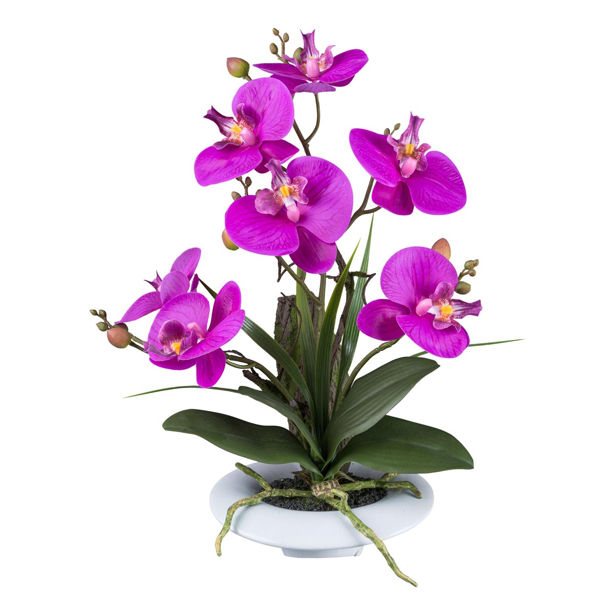 E-shop Gasper Orchidej v keramickém květináči, 41 cm, fialová