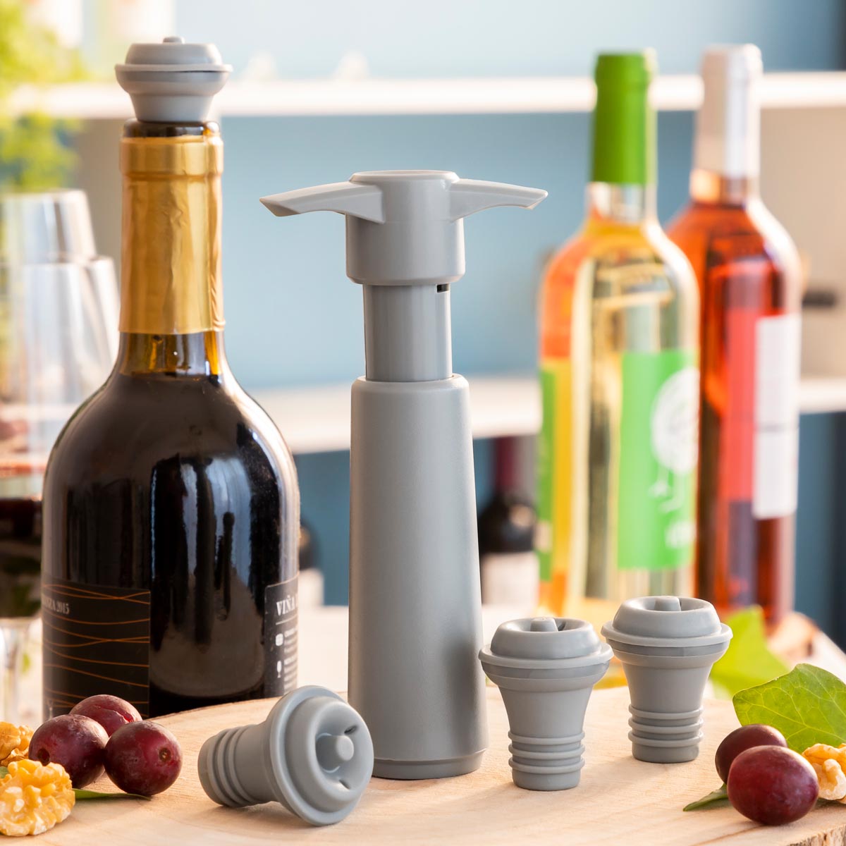 InnovaGoods Vakuová pumpa na víno se zátkami Winuum