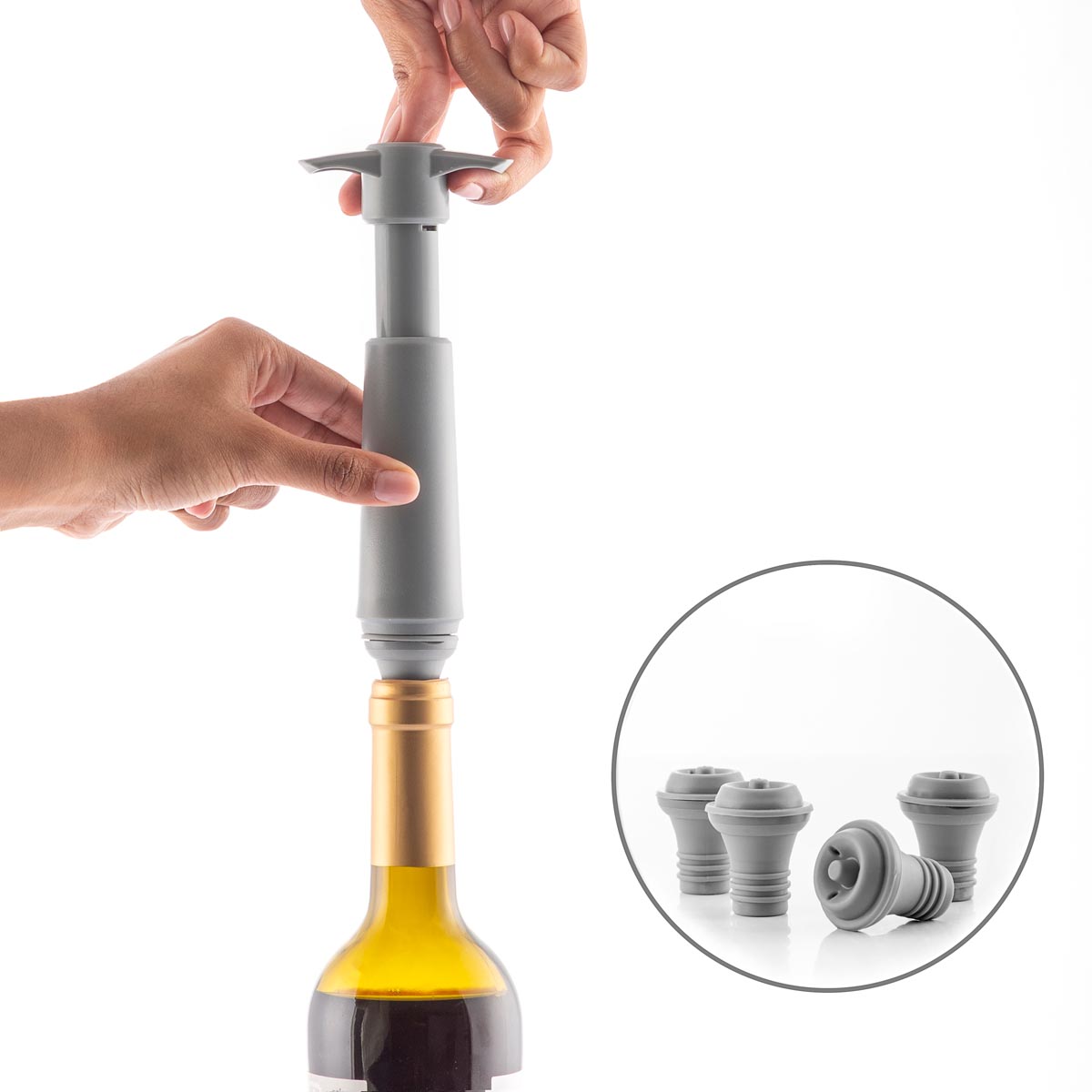 InnovaGoods Vakuová pumpa na víno se zátkami Winuum