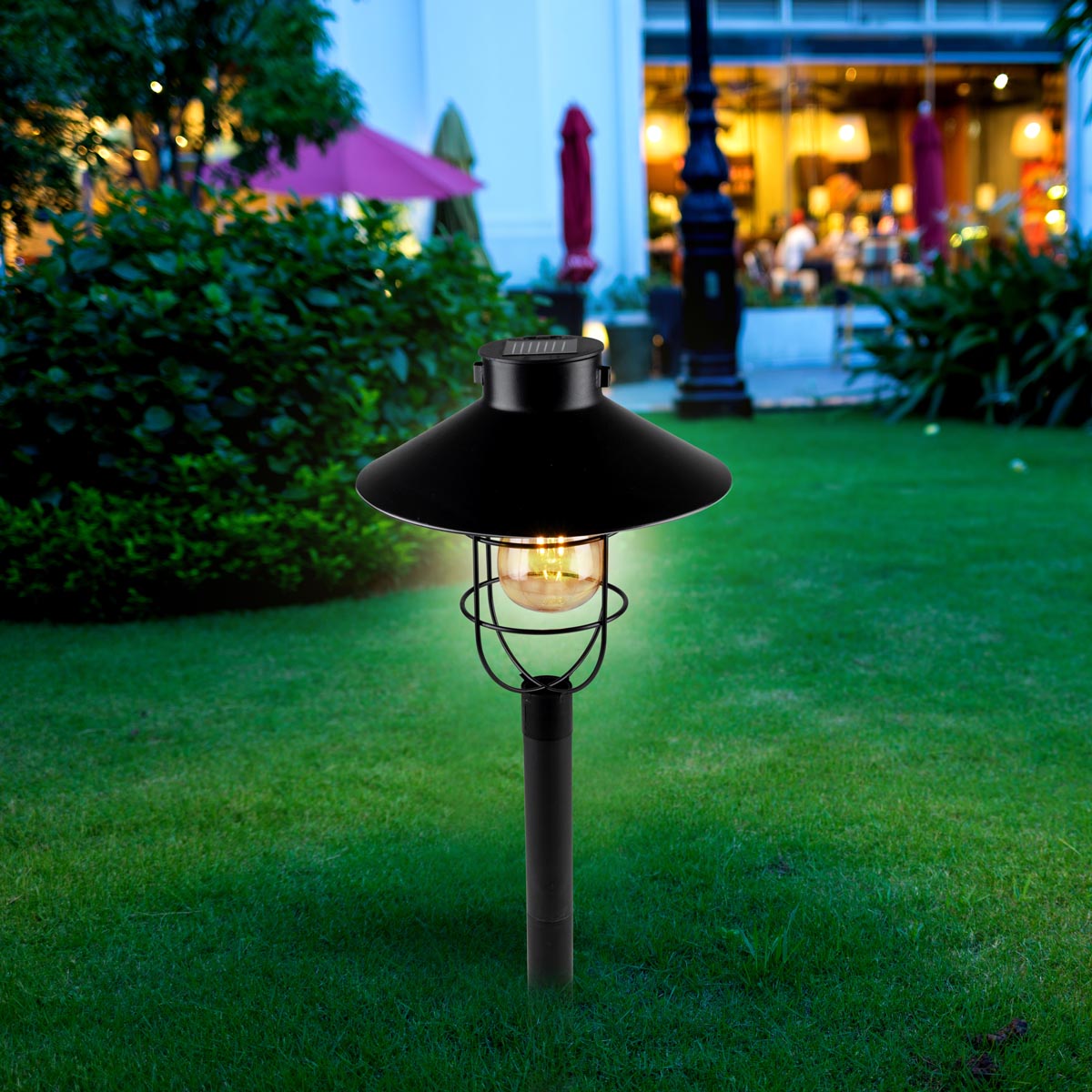 Zahradní solární lampa Grundig se zápichem i k zavěšení