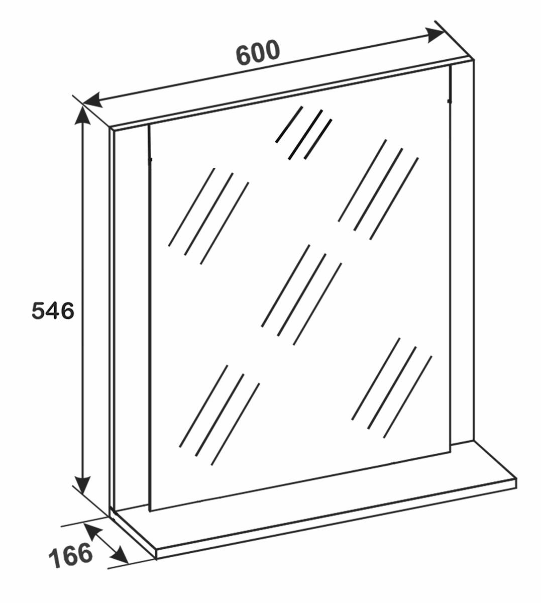 VCM Zrcadlo Mini VCB 10, 60 cm, antracit