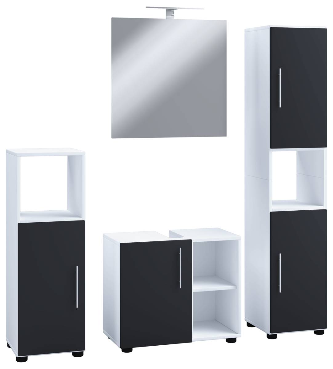 VCM 4dílná koupelnová sada nábytku Flandu III, černá