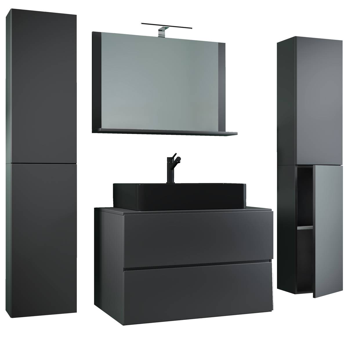 VCM Koupelnová sestava Lendas BL XL 80 cm, antracitová