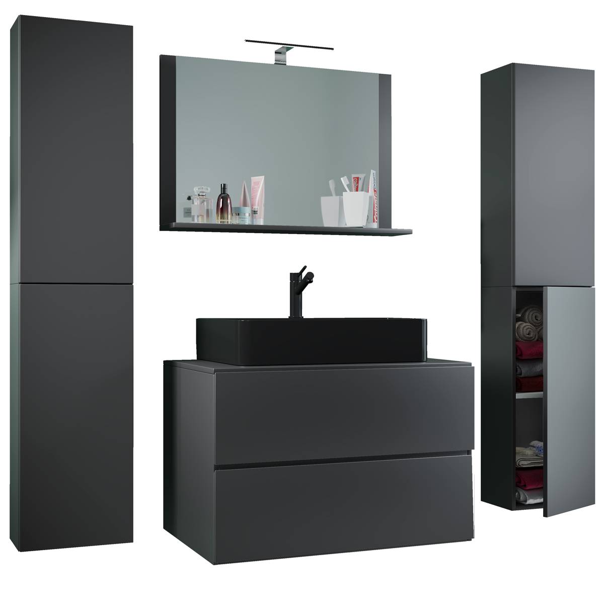 VCM Koupelnová sestava Lendas BL XL 80 cm, antracitová