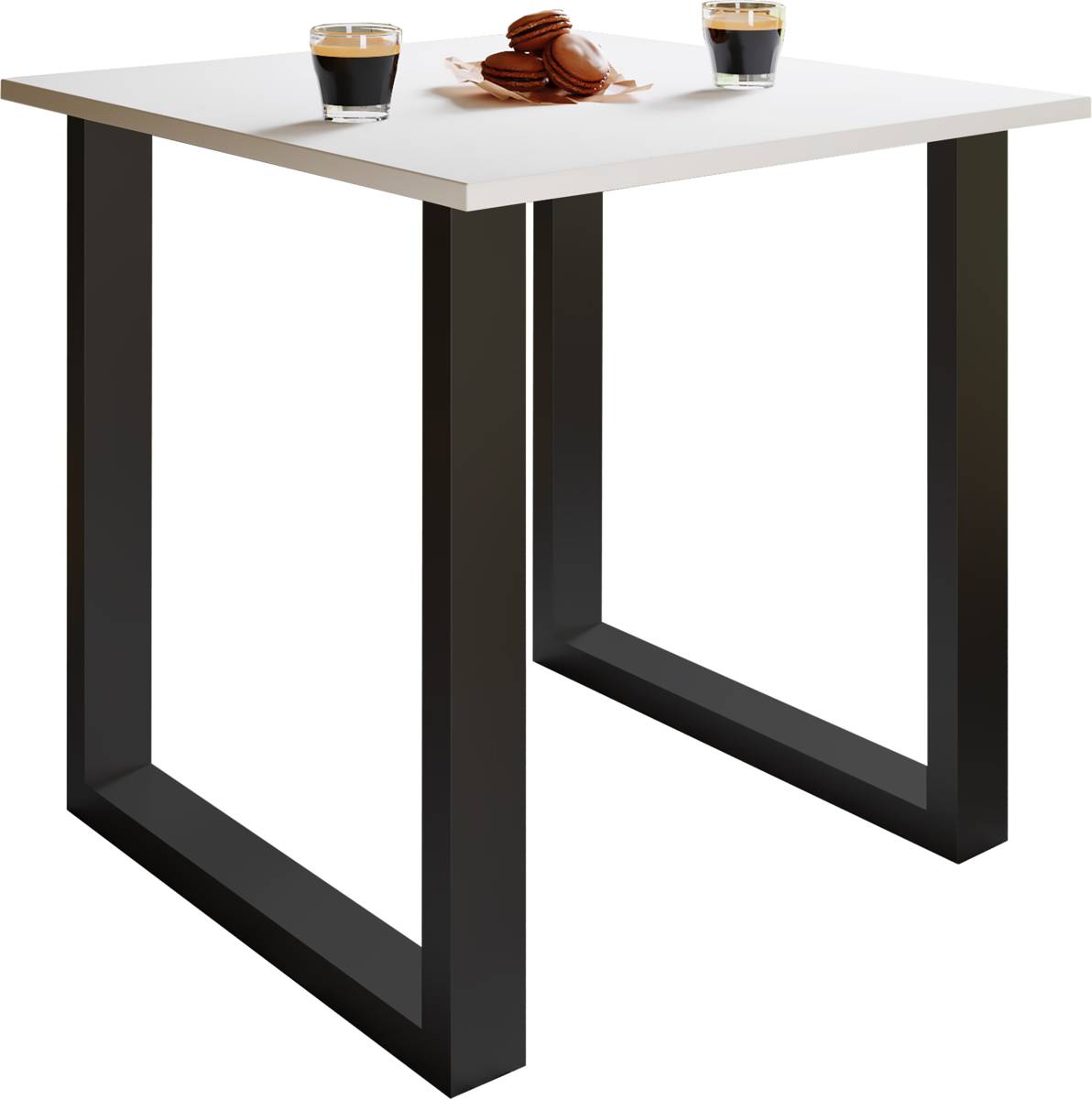 VCM Jídelní stůl Xona 80x80 U-nohy, bílý