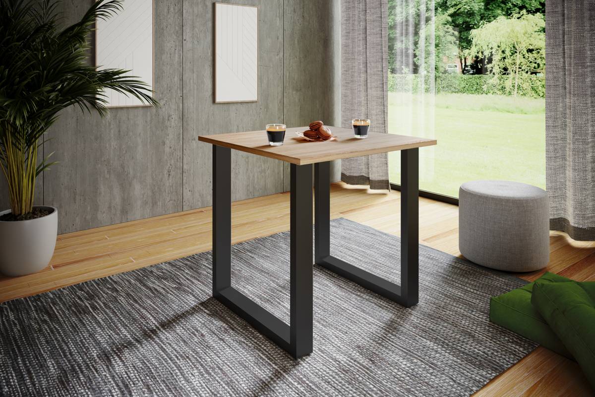 VCM Jídelní stůl Xona 80x80 U-nohy, dub sonoma