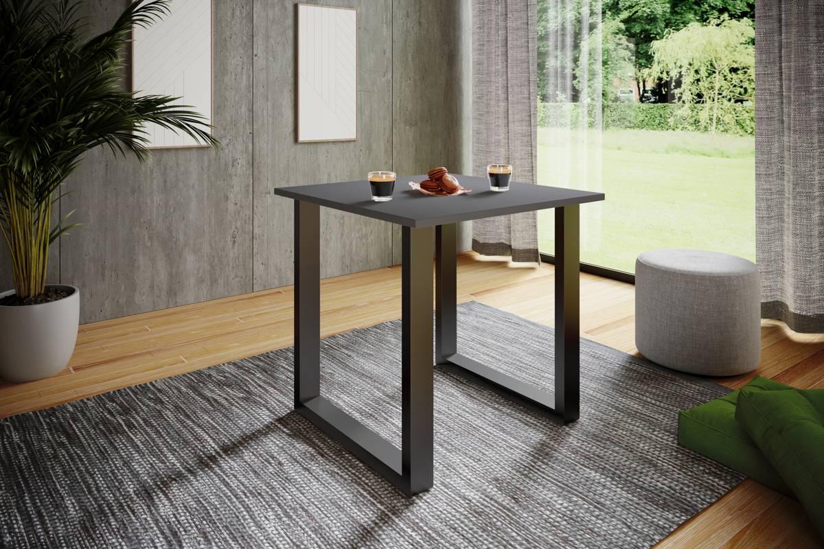 VCM Jídelní stůl Xona 80x80 U-nohy, antracit