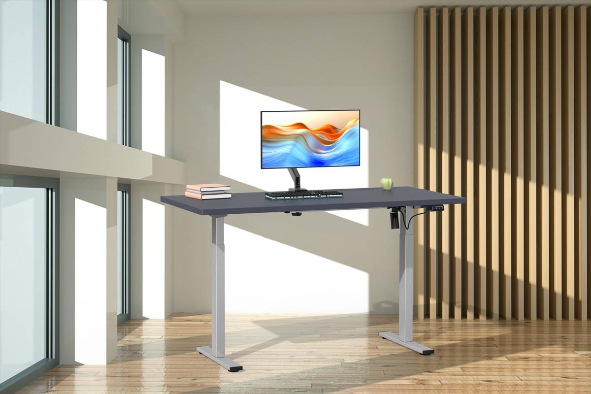 VCM Výškově nastavitelný stůl E-Lona 110x50, antracit