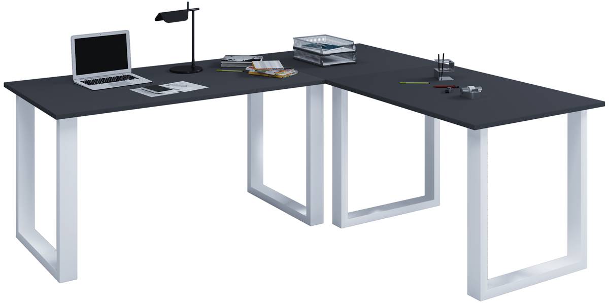 VCM Rohový stůl Lona 160x160x50 U-nohy, antracit