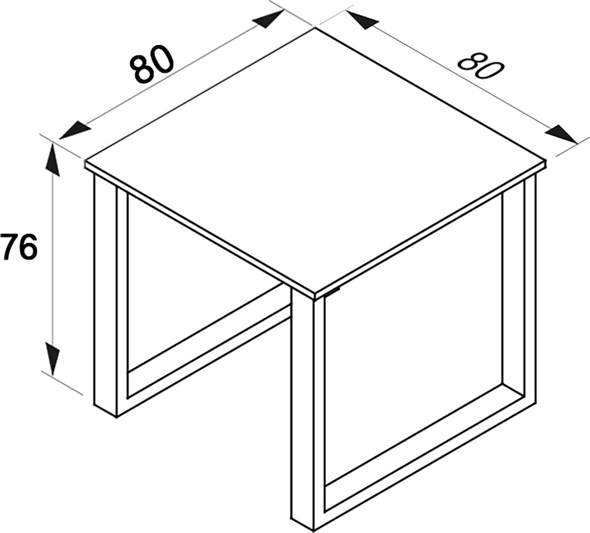 VCM Stůl Lona 80x80 U-nohy, dub medový