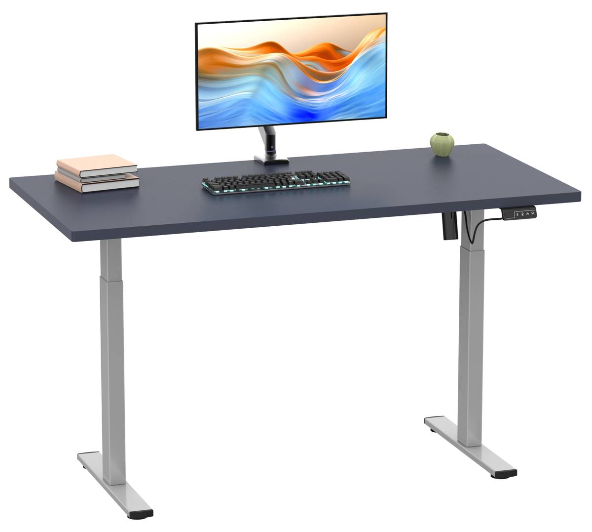 VCM Výškově nastavitelný stůl E-Lona 160x80, antracit