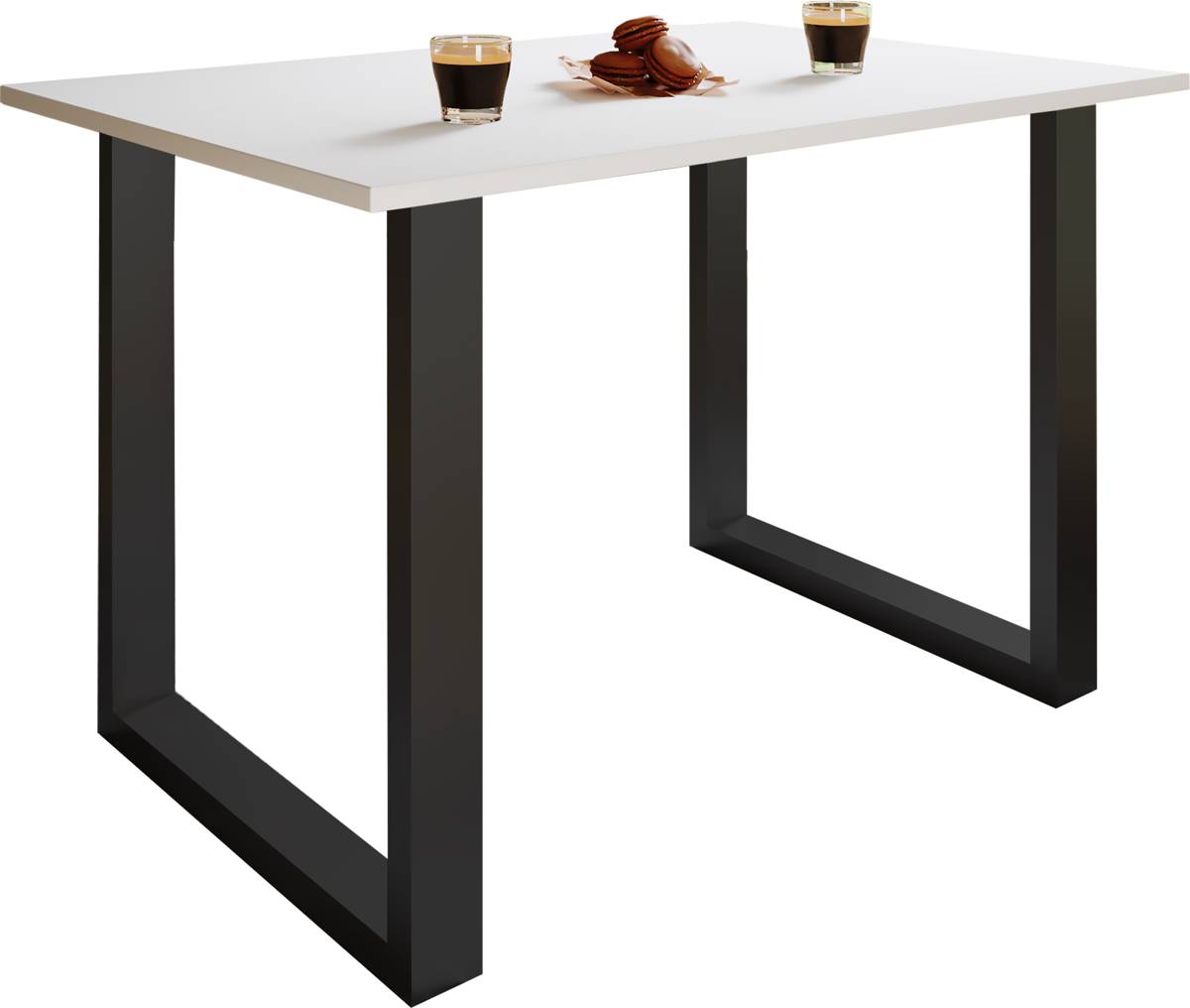 VCM Jídelní stůl Xona 110x80 U-nohy, bílý