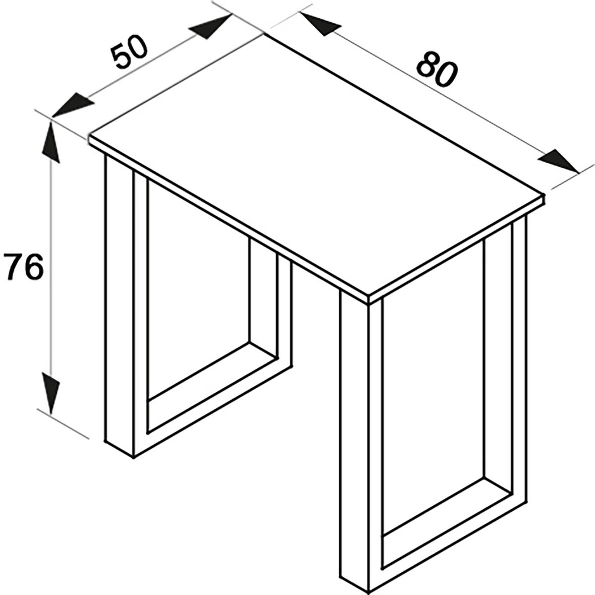 VCM Jídelní stůl Xona 80x50 U-nohy, antracit