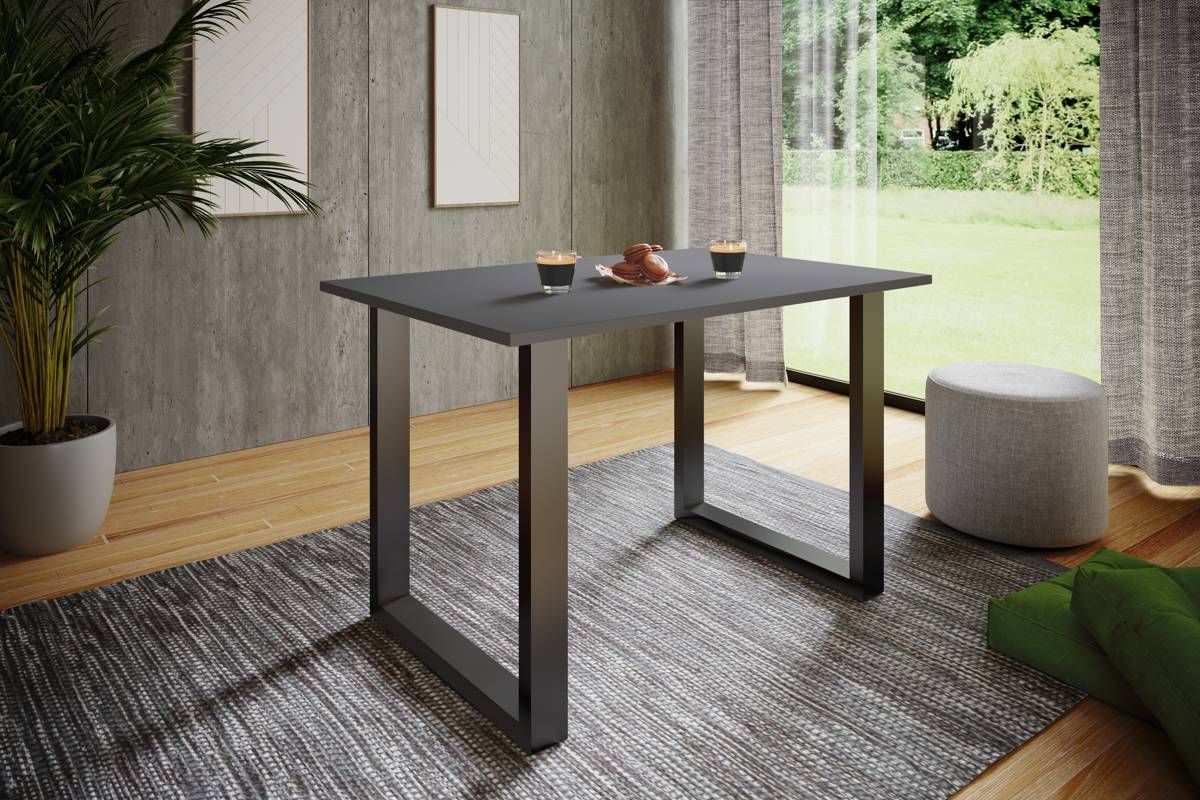 VCM Jídelní stůl Xona 140x80 U-nohy, antracit