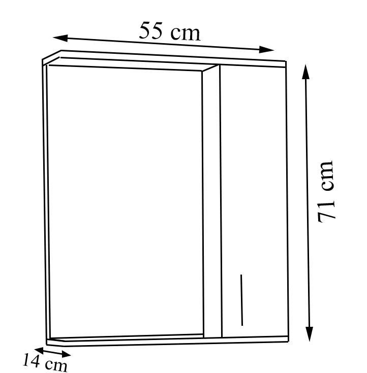 VCM Zrcadlová skříňka Lisalo L 55 cm, bílá
