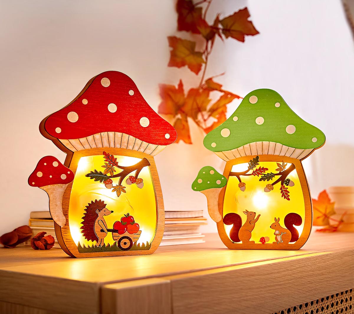 Die moderne Hausfrau LED Dekorace Houba, červená