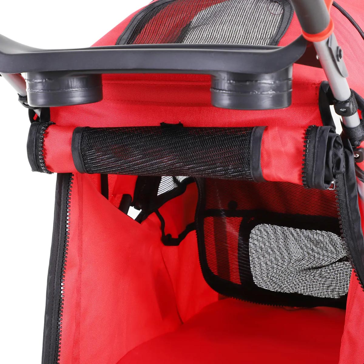Tříkolový kočárek pro psy PawHut do 10 kg a 35 cm, červený