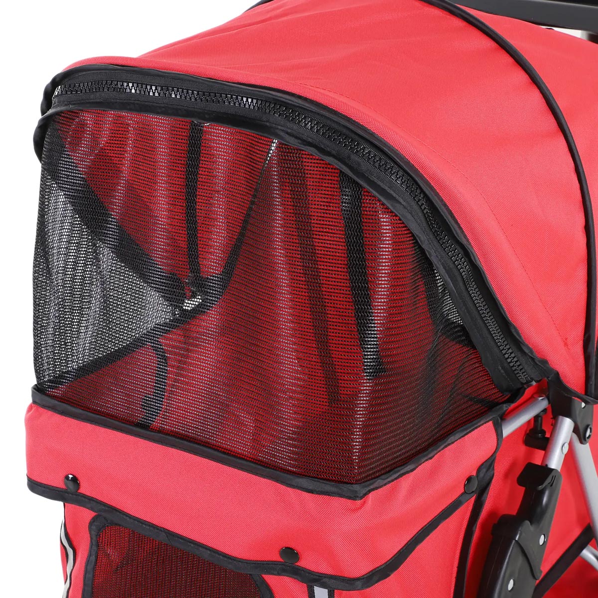 Tříkolový kočárek pro psy PawHut do 10 kg a 35 cm, červený