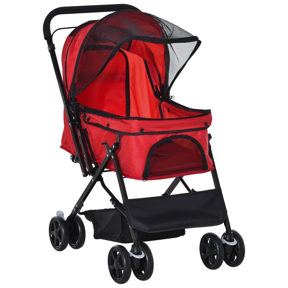 PawHut Kočárek pro psy do 10 kg a 43 cm, červený
