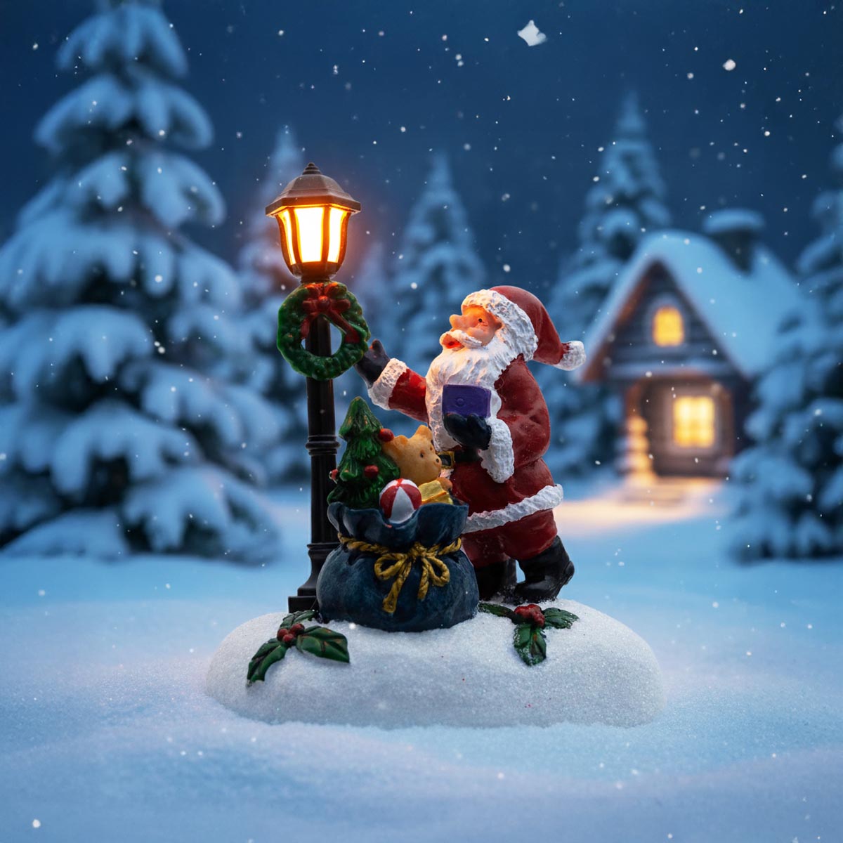 PM Euro Trading LED Vánoční figurka Santa, pytel s dárky