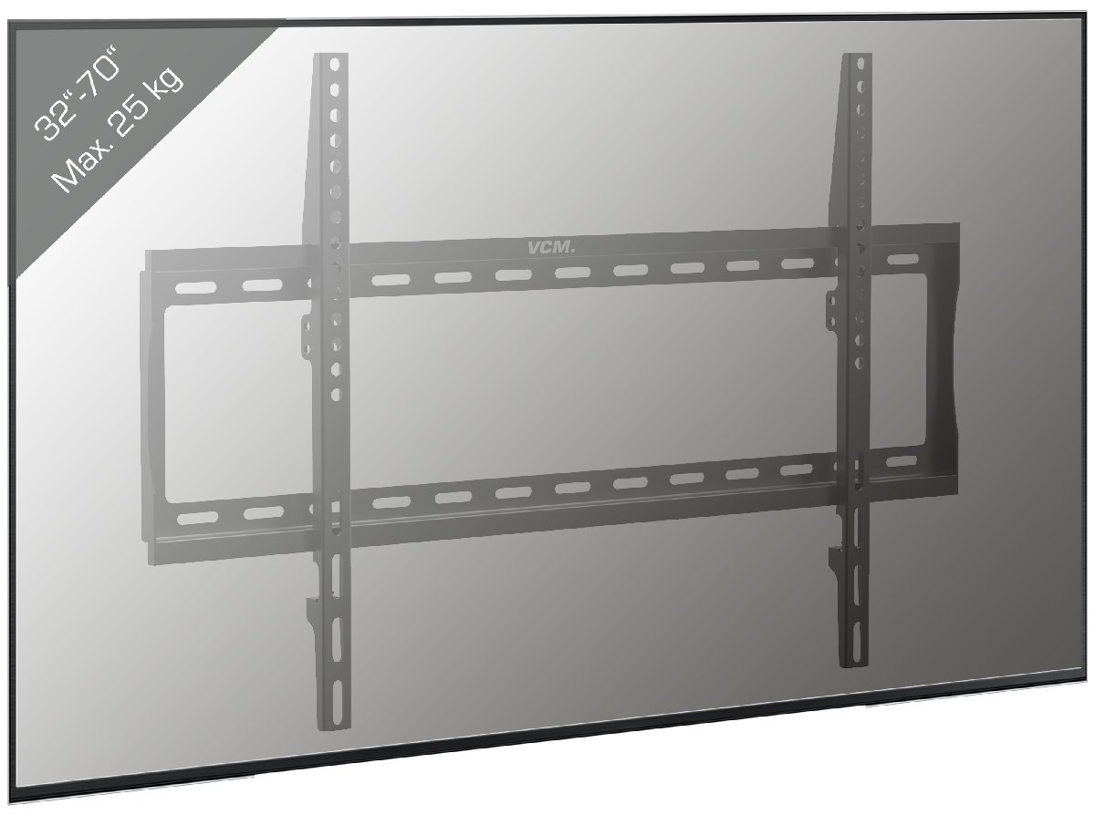 Pevný nástěnný držák VCM TV displeje „B-FX600“, černý