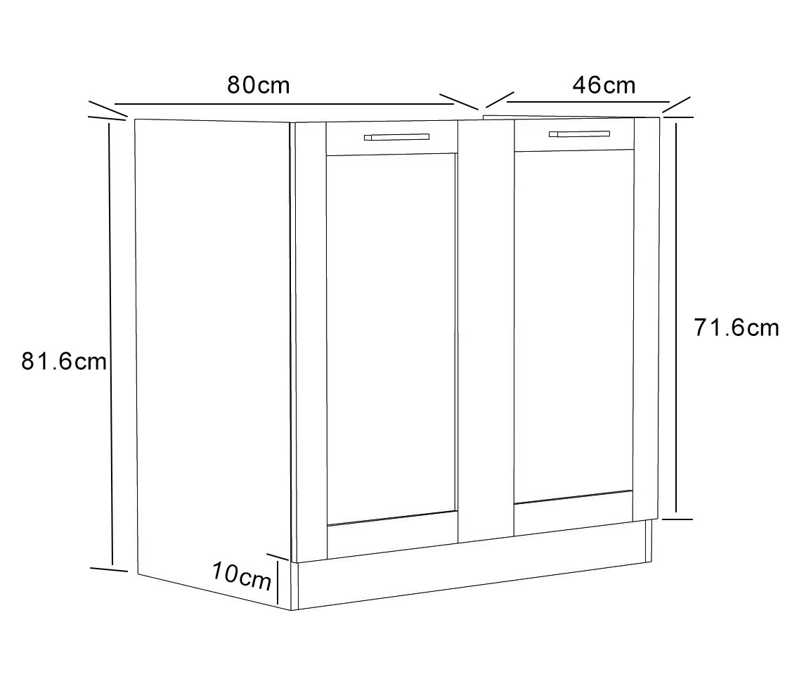 VCM Dřezová skříňka 80 cm "Colura", bílá