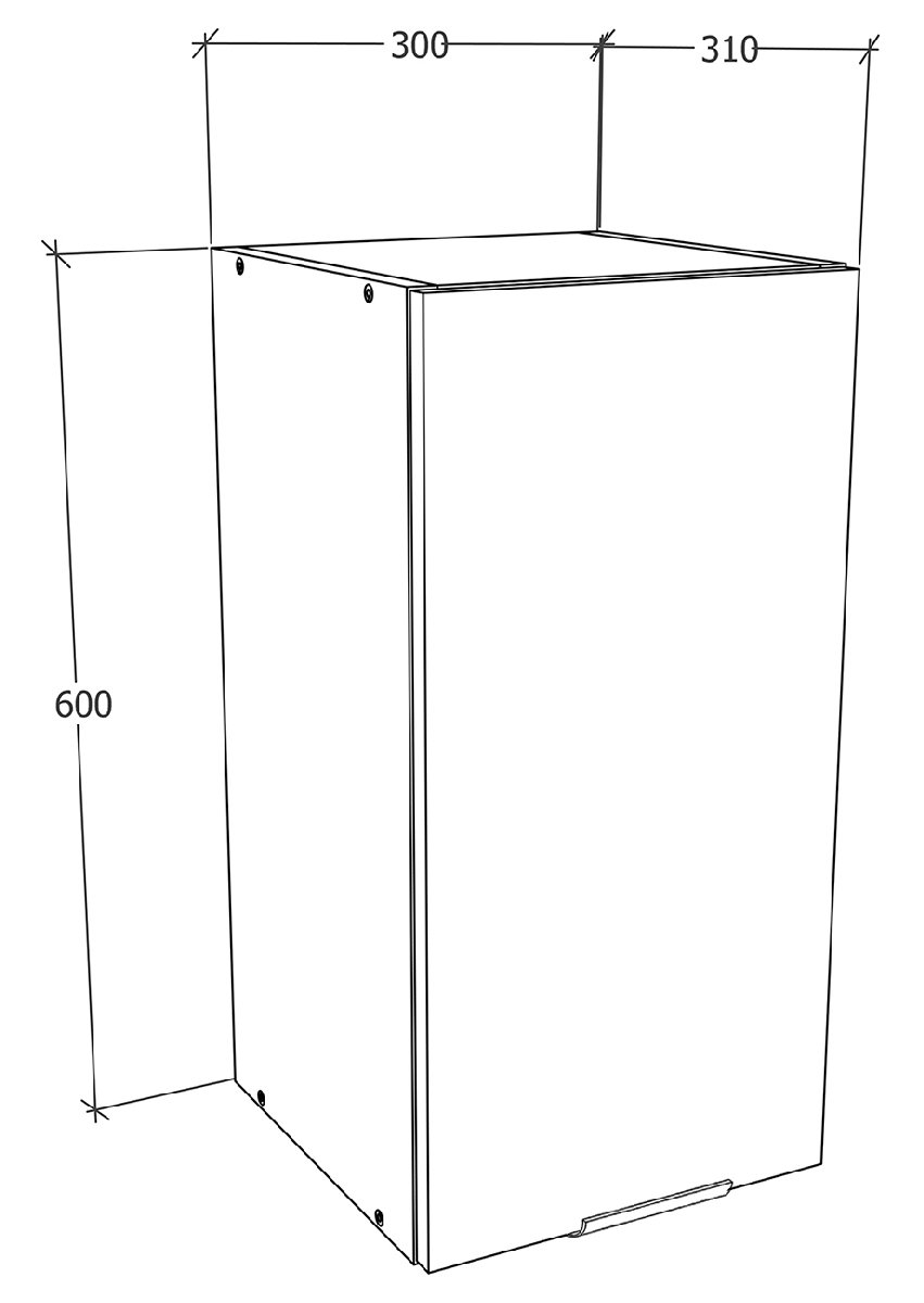 VCM Nástěnná skříňka 30 cm „Fasola“, bílá