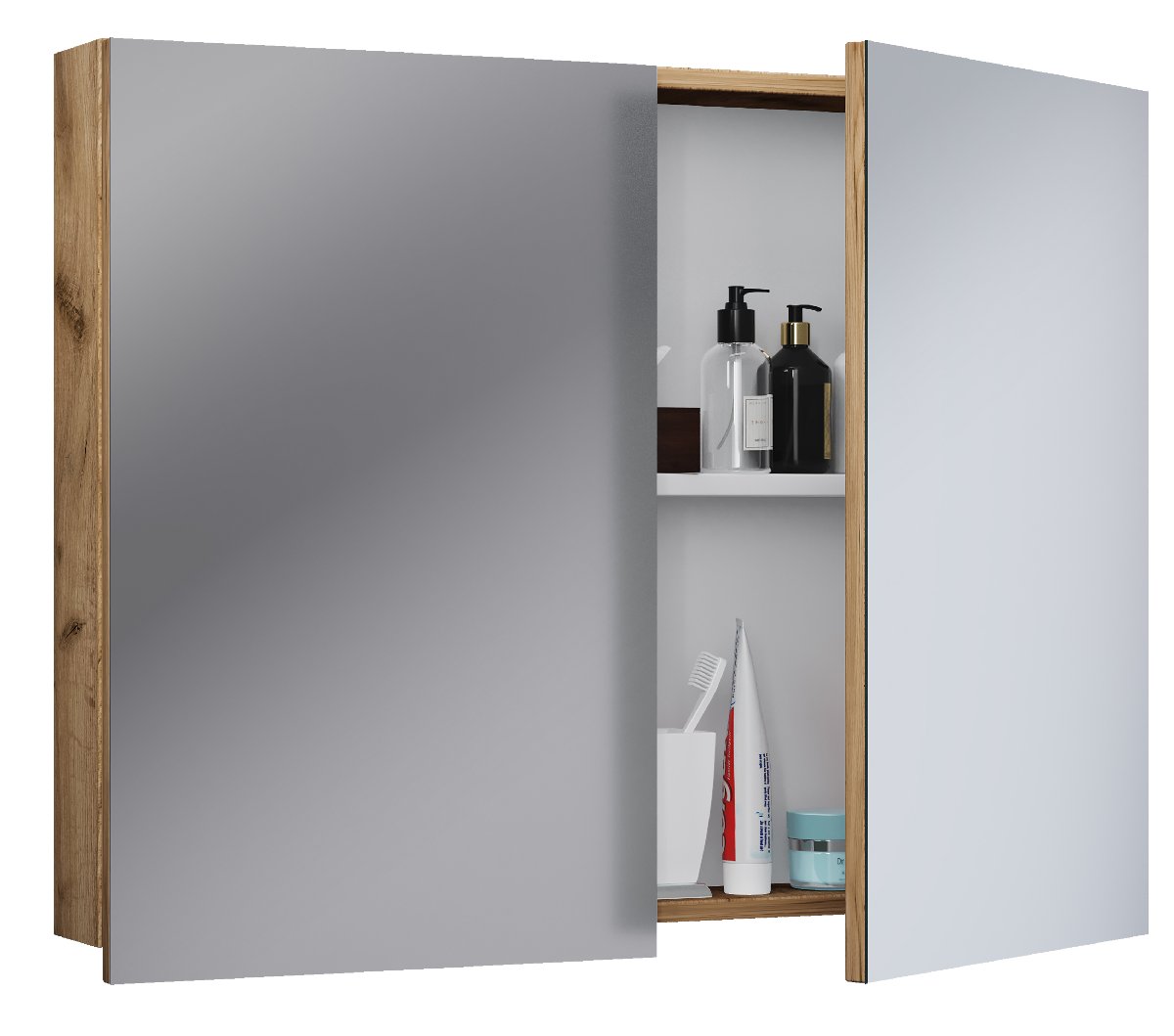 VCM LED zrcadlová skříňka 80 cm "VCB 1", dub medový