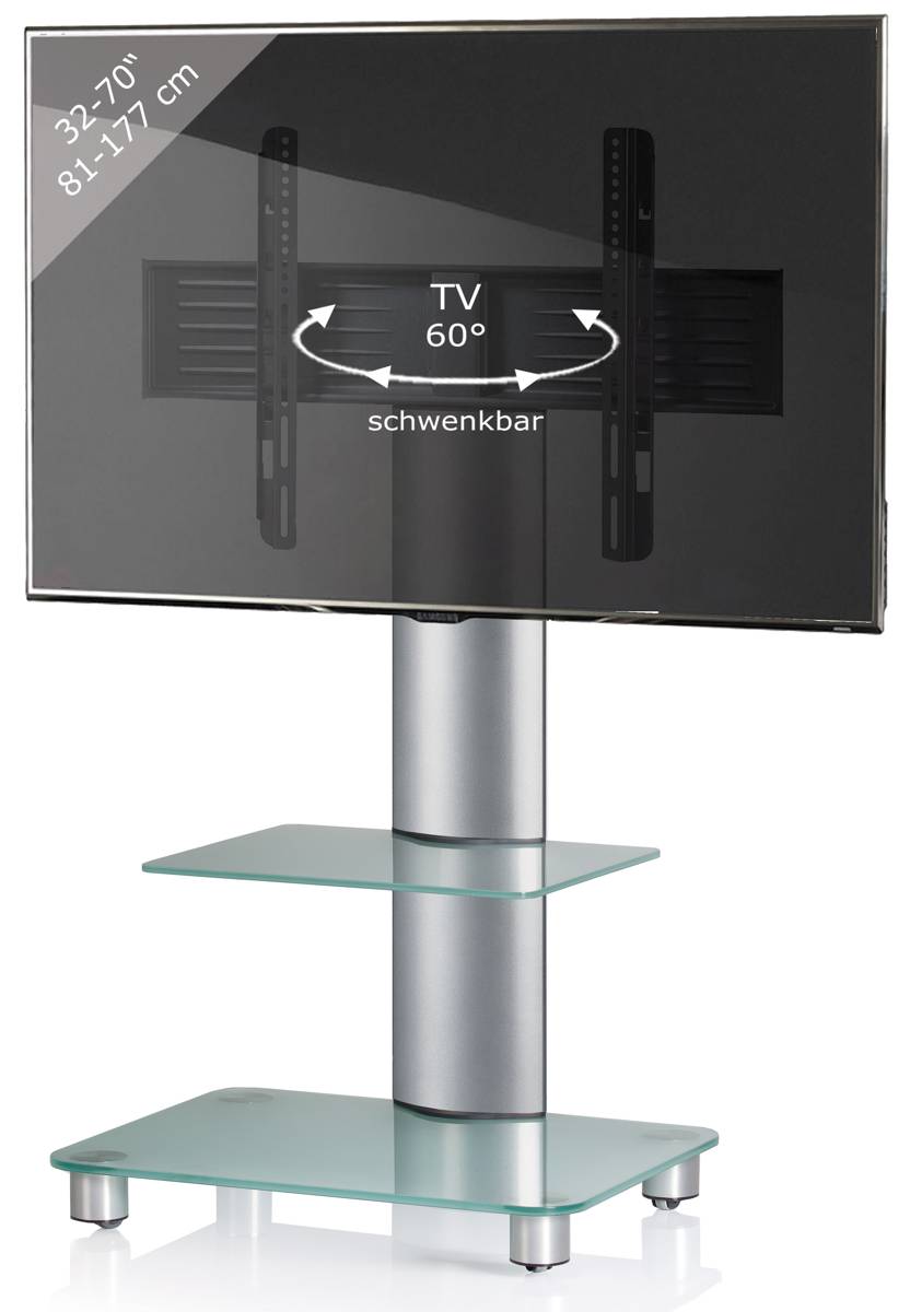 VCM TV stolek Tosal, stříbrný