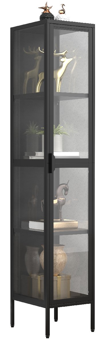 VCM Stojací vitrína „Floka XL“, černá