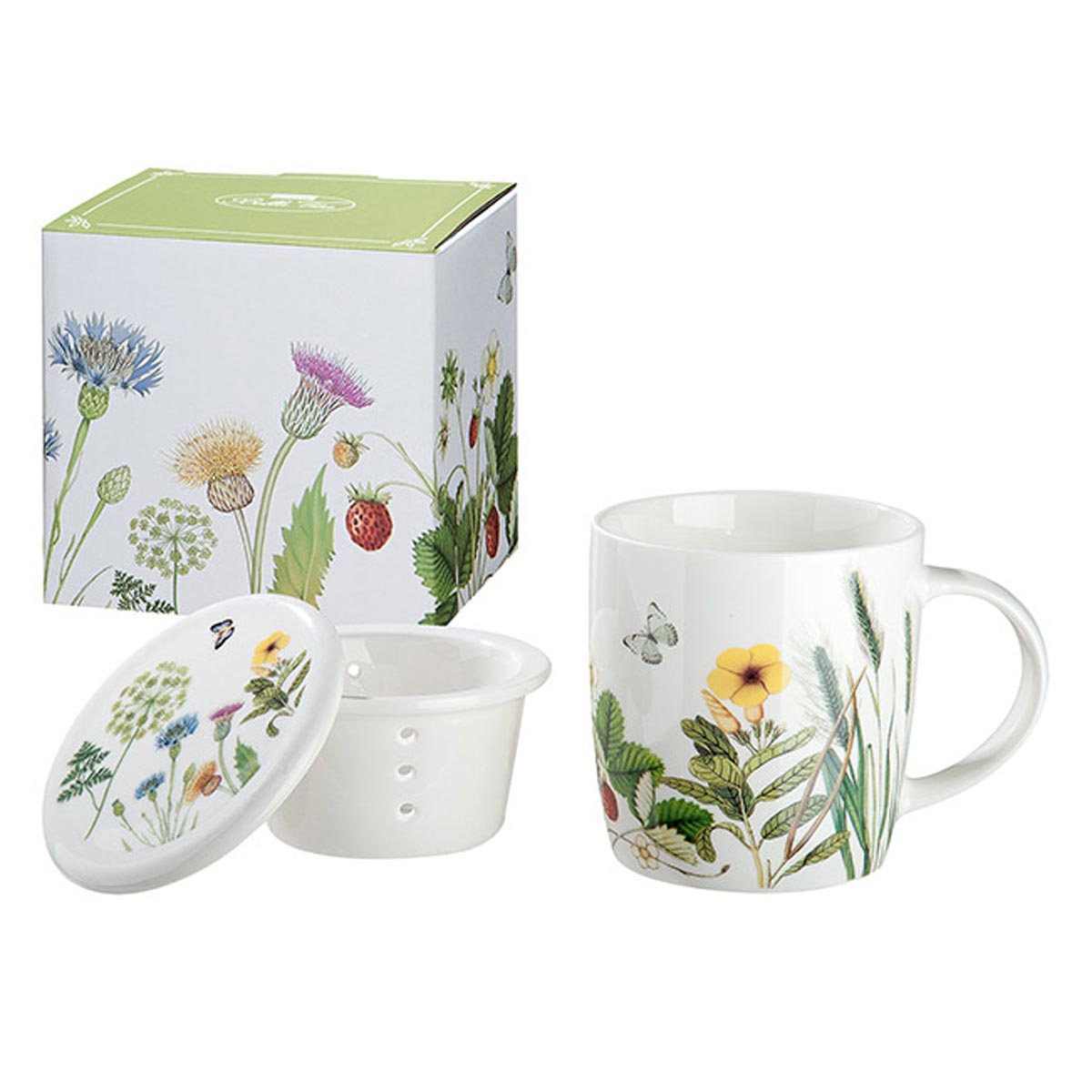 Gilde Porcelánová čajová sada Divoké květy, 300 ml