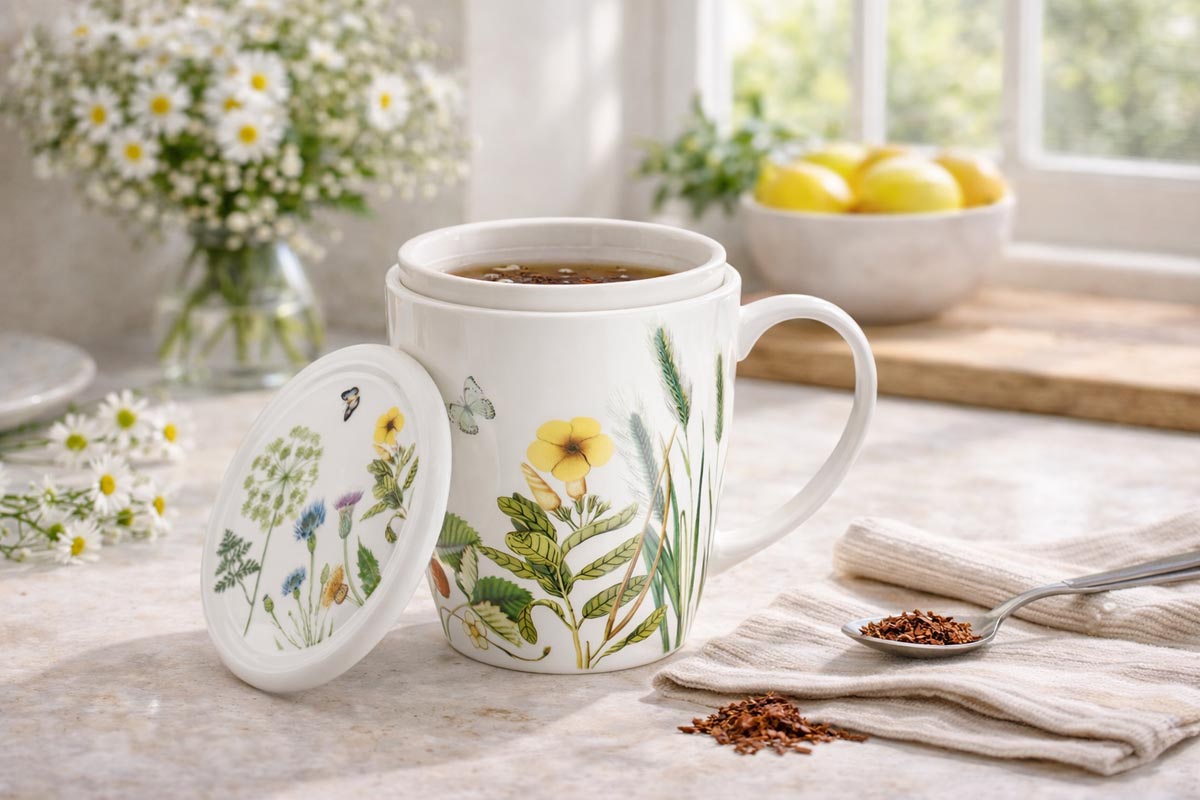 Gilde Porcelánová čajová sada Divoké květy, 300 ml