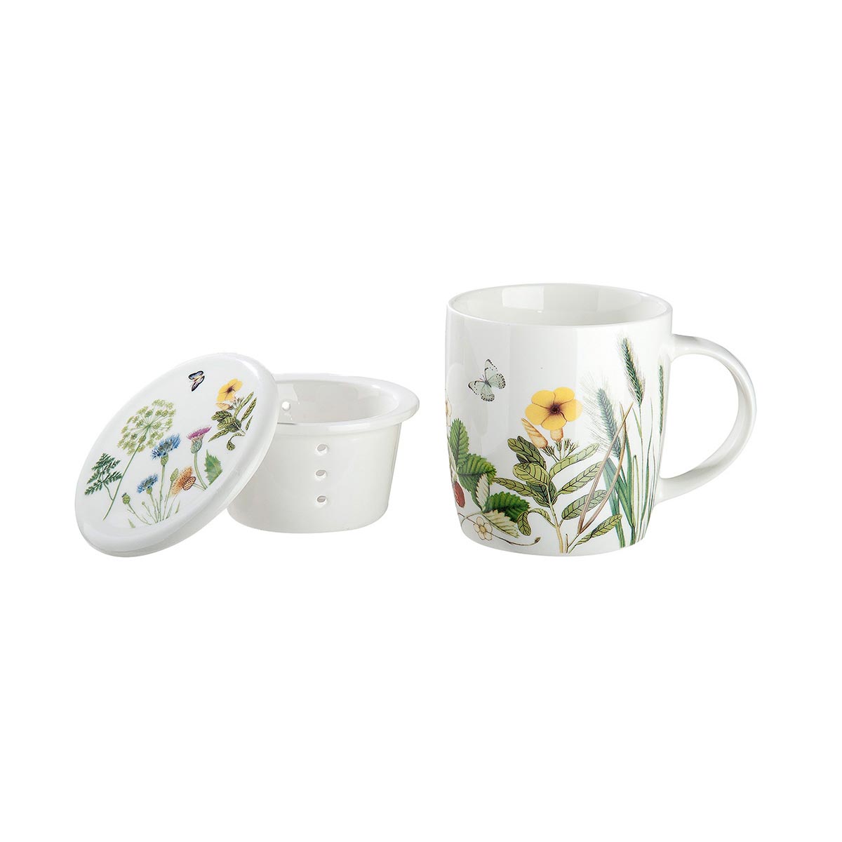 Gilde Porcelánová čajová sada Divoké květy, 300 ml