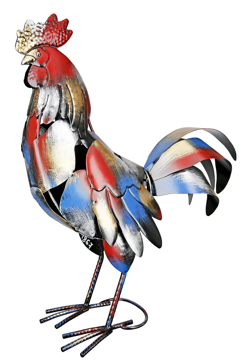 Gilde Dekorace Kohout Otto, červenomodrý, 50 cm