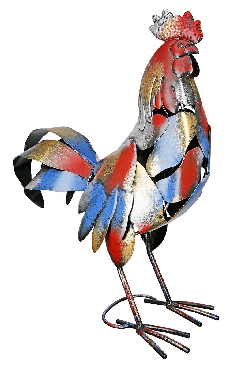 Gilde Dekorace Kohout Otto, červenomodrý, 50 cm