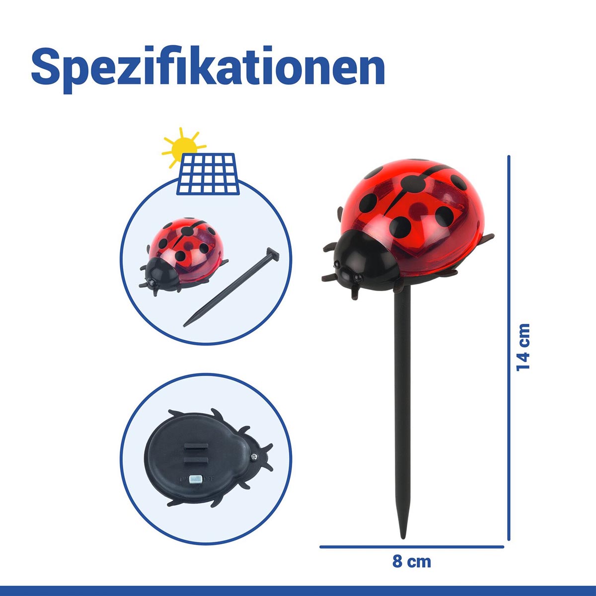 WENKO LED Zahradní zápich Beruška, 4 ks