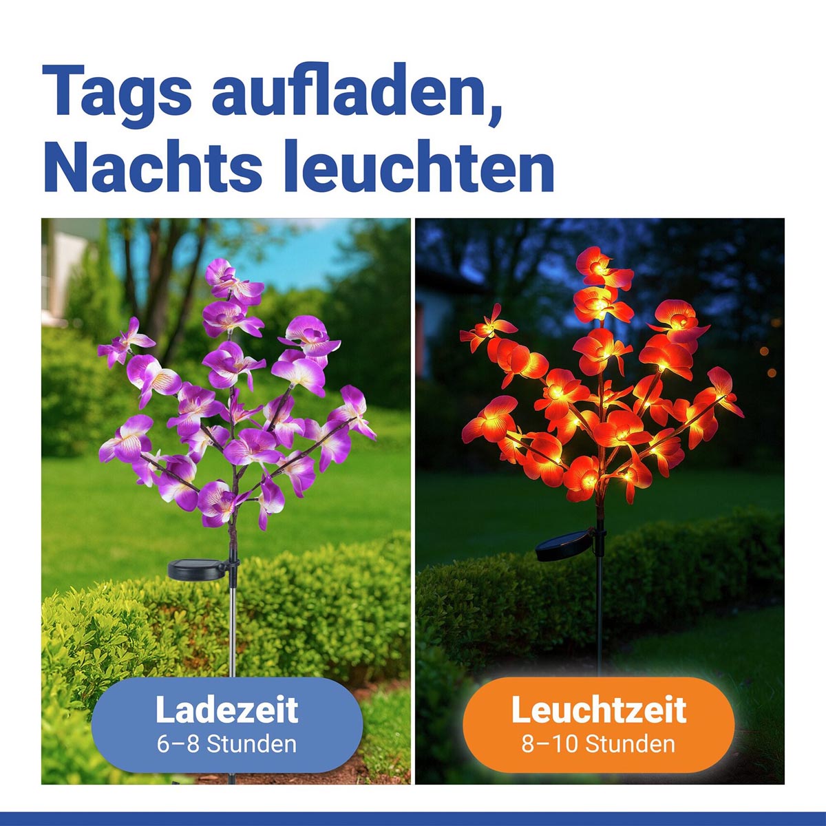 WENKO LED Solární zahradní zápich Orchidej, 2 ks