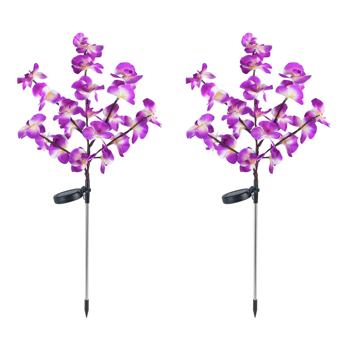 WENKO LED Solární zahradní zápich Orchidej, 2 ks