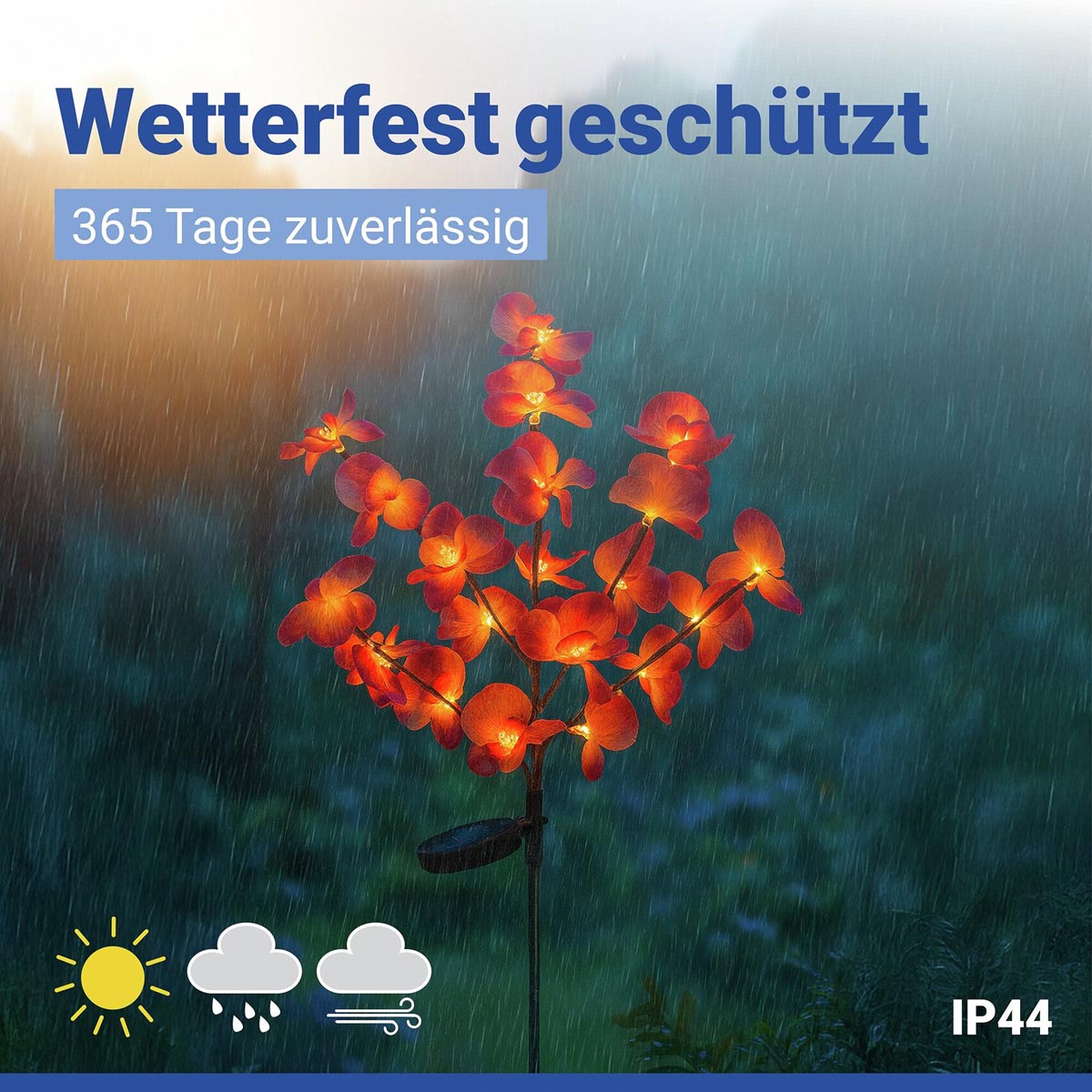 WENKO LED Solární zahradní zápich Orchidej, 2 ks