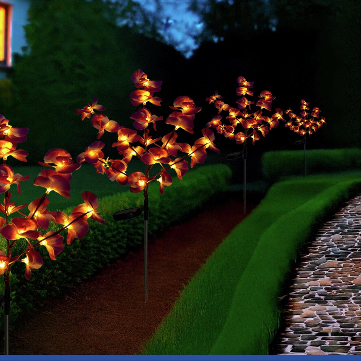 WENKO LED Solární zahradní zápich Orchidej, 2 ks